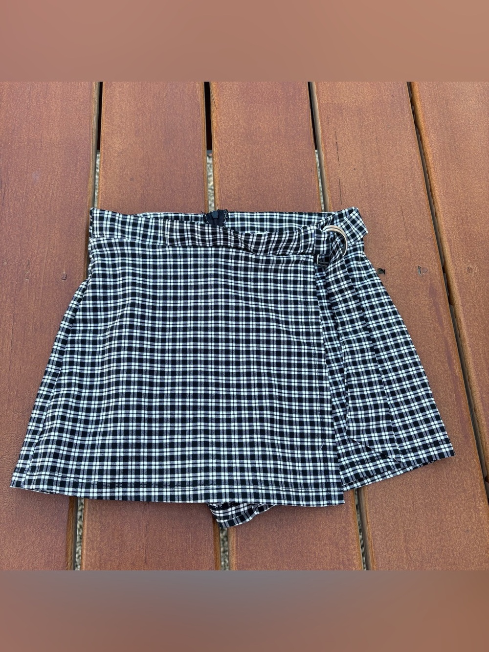 Altar'd State Black and White Plaid Skort